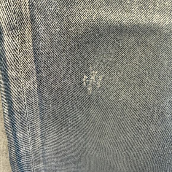 EB Denim Silver Coated Jeans Women 26 $320 MSRP Straight High Rise Festival Rave - Picture 6 of 16